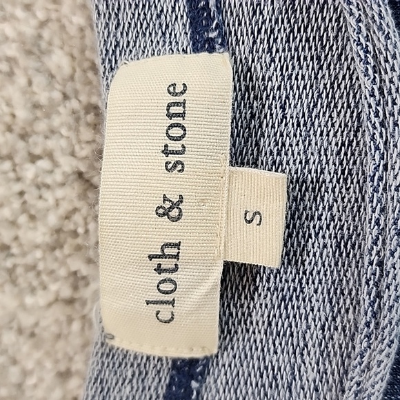 Cloth & Stone Long Sleeve Scoop Neck Blue Sweatshirt Chambray Waist Drawstring S - Picture 7 of 9